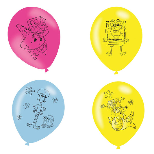 Spongebob Squarepants Latex Balloons. Can inflate up to 11 inches (27.5cm)