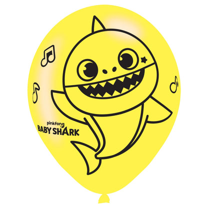 Baby Shark Latex Balloons. Will inflate to 11 inches (27.5cm). Assorted Colours