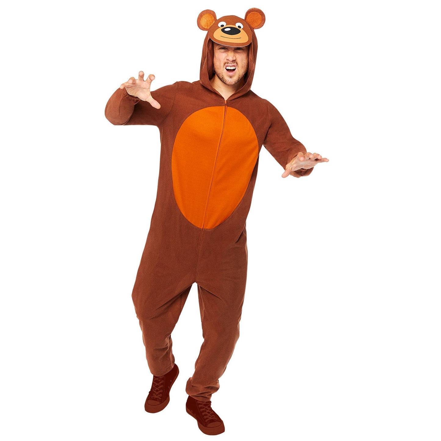 Adult Bear Onesie Costume includes jumpsuit with hood