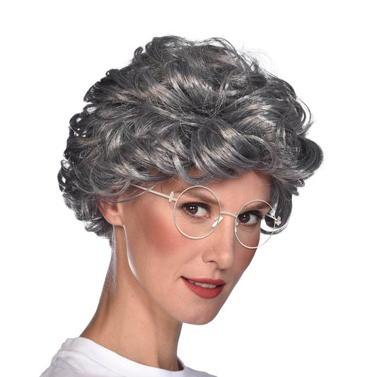 Grandma Wig, Silver Curly