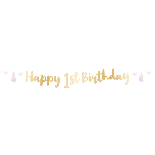 1st Birthday Pink Letter Banner