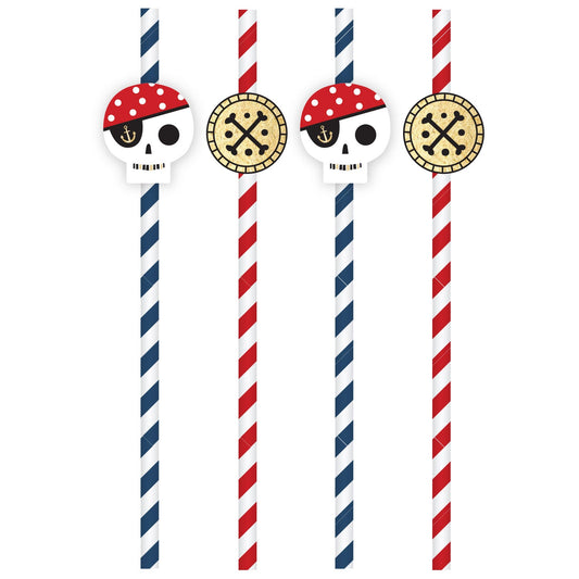 Treasure Island Party Paper Straws with Toppers