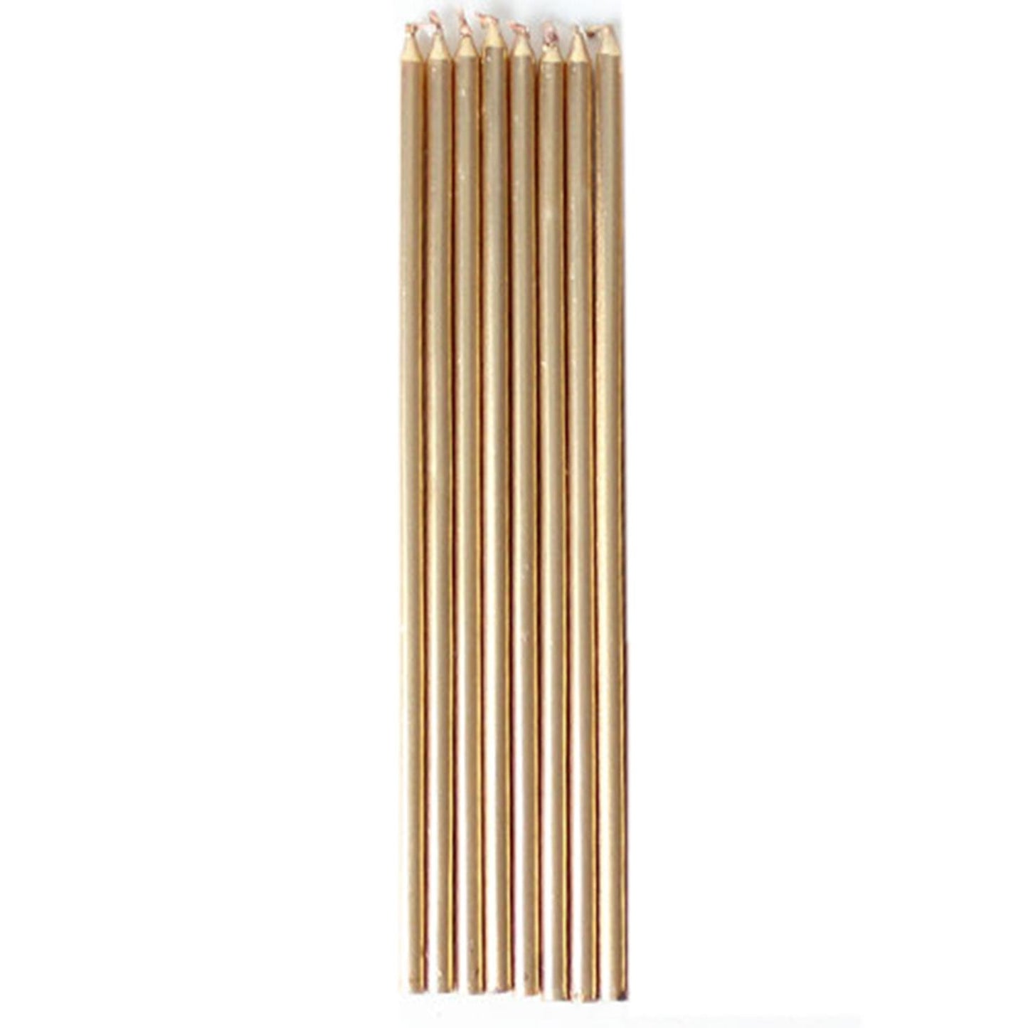 16cm Metallic Gold Candles, Pack of 12