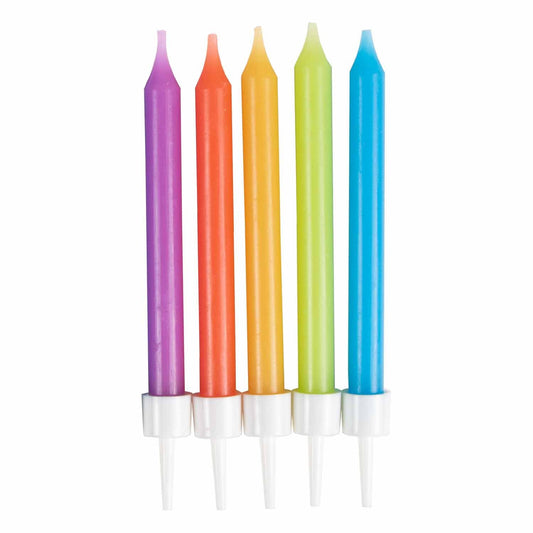 6cm Primary Colours Candles, Pack of 10