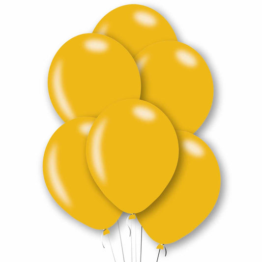 11 inch Gold Latex Balloons, Pack of 6