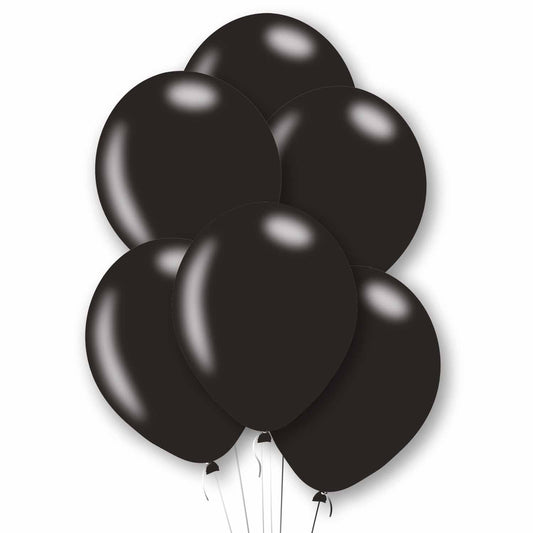 11 inch Black Latex Balloons, Pack of 10