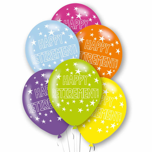 11 inch Happy Retirement Balloons, Pack of 6