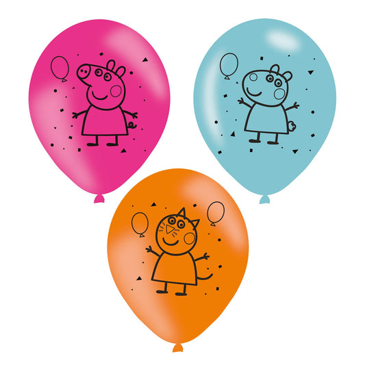 Peppa Pig Latex Balloons. Will inflate to 27.5cm.