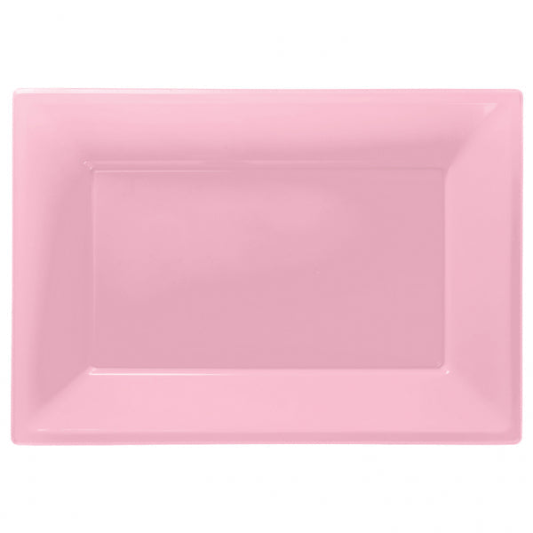 Baby Pink Plastic Serving Platters