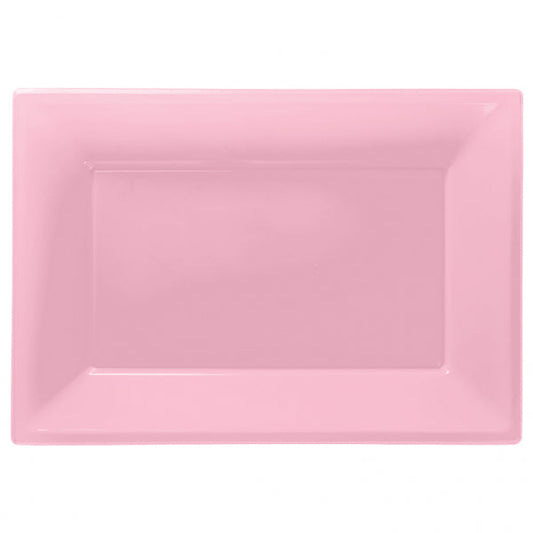 Baby Pink Plastic Serving Platters