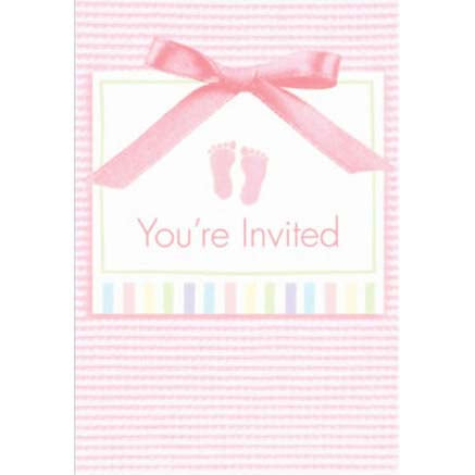 Baby Soft Pink Invites, Pack of 8