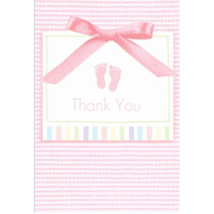 Baby Soft Pink Thank You Cards, Pack of 8