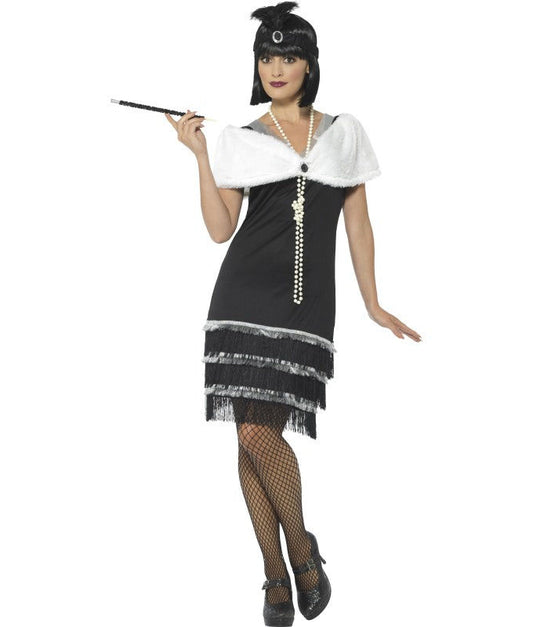 Black Flapper Costume with Stole