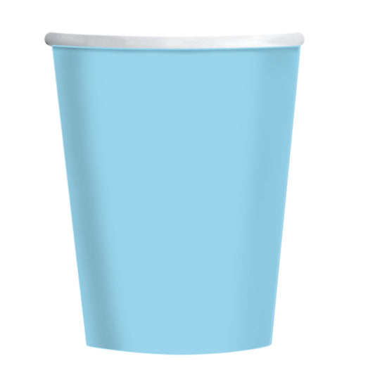 Light Blue Paper Cups, Pack of 8