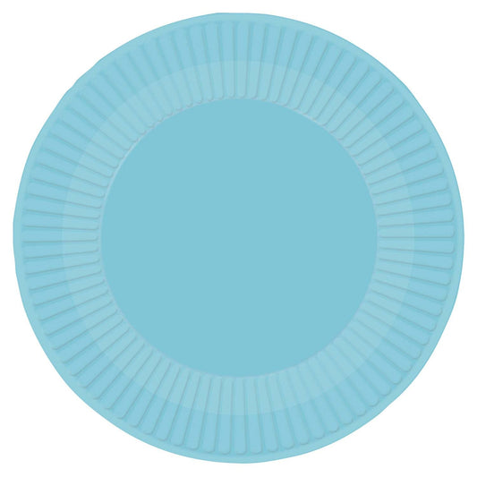 Light Blue Paper Plates, 23cm, Pack of 8