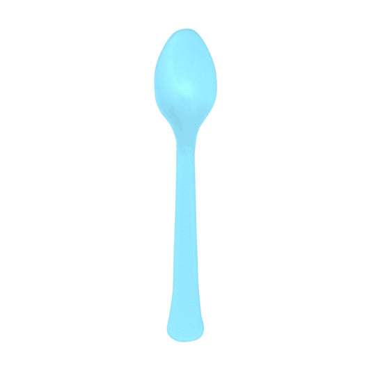 Light Blue Plastic Spoons, Pack of 24