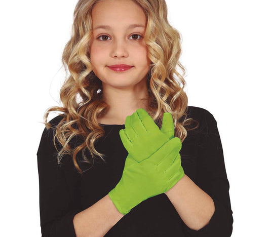 Child Lime Green Gloves