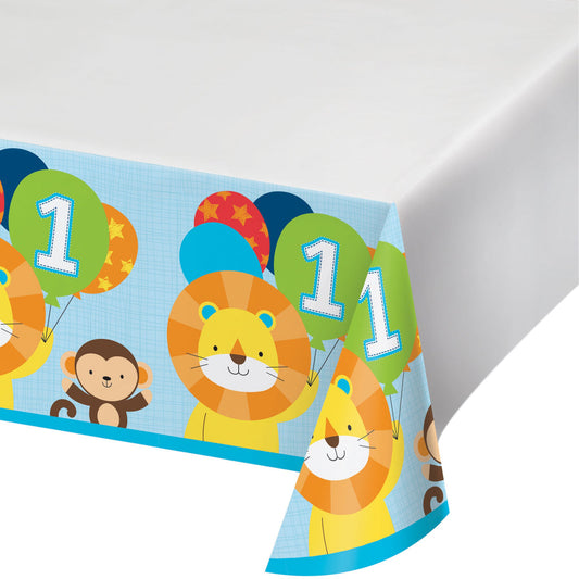 One is Fun Boy Plastic Tablecover with border print. 137cm x 259cm (54in x 102in)