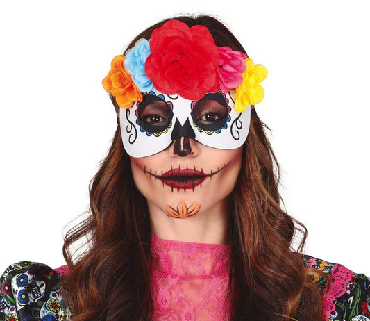 Catrina Mask with Flowers