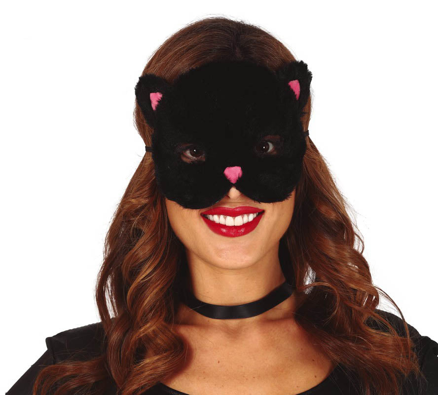 Black Cat Mask on Elastic