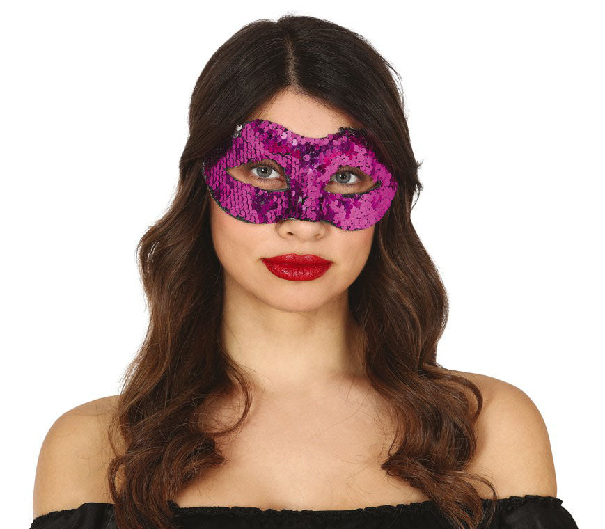Purple Sequined Mask