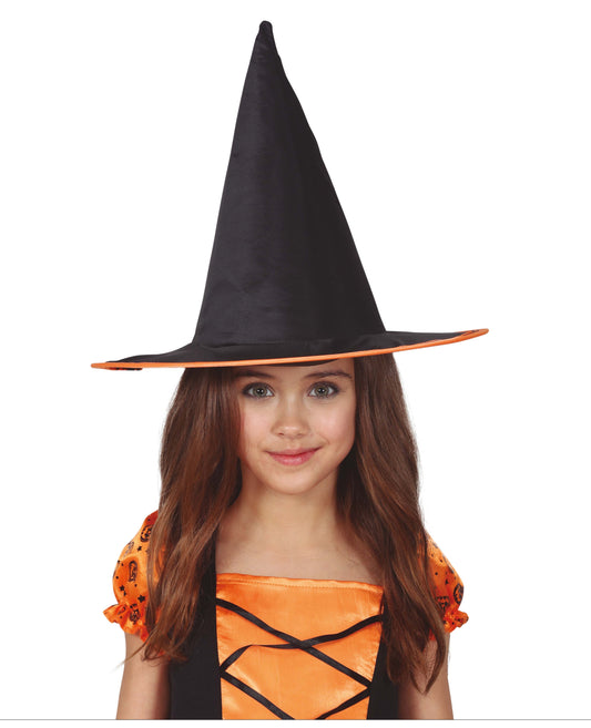 Child Black Witch Hat with Orange Trim