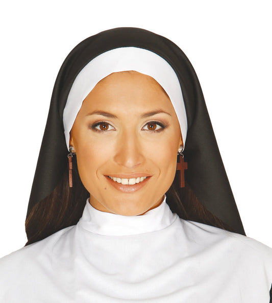 Ladies Nuns Costume Kit includes nuns veil headpiece and collar