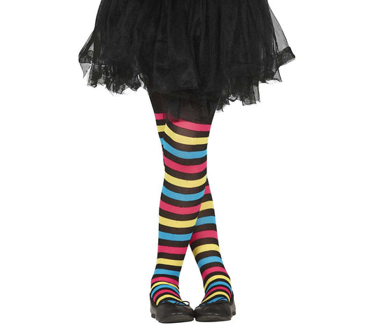 Child Multicolored Striped Tights 5-9yrs