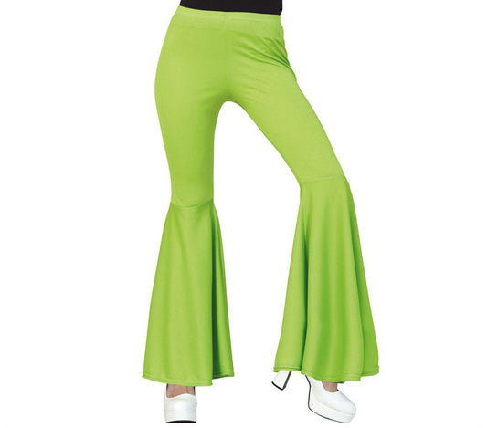 Green Bell Bottom Trousers. Elasticated.