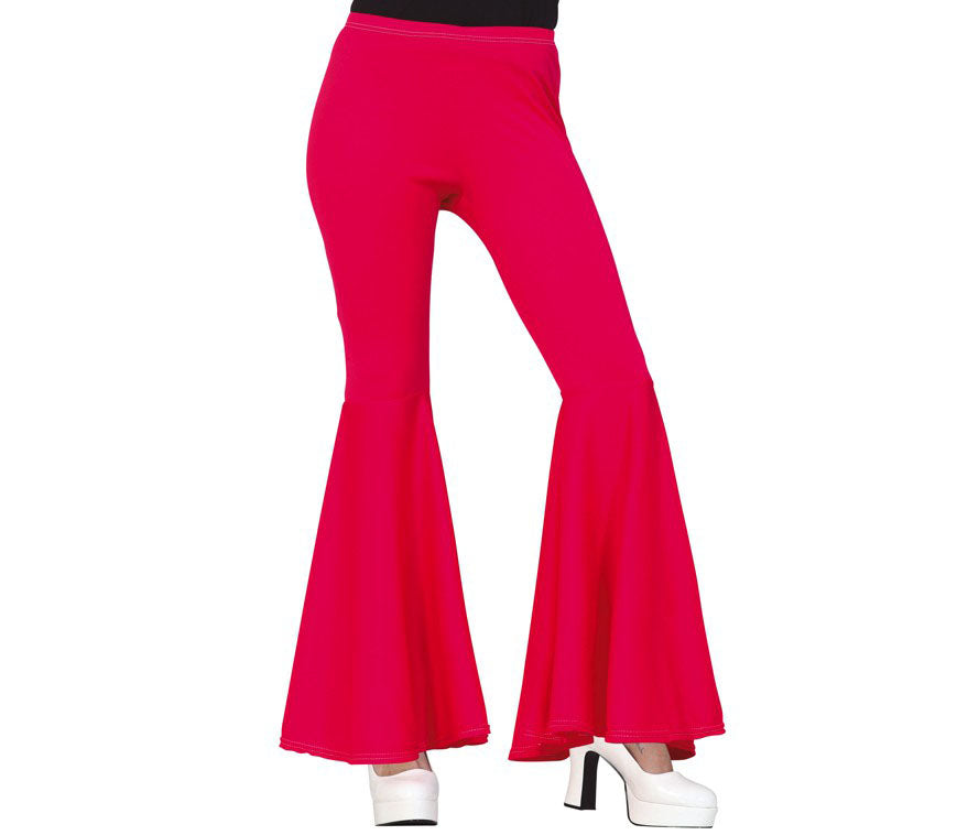 Pink Bell Bottom Trousers. Elasticated.