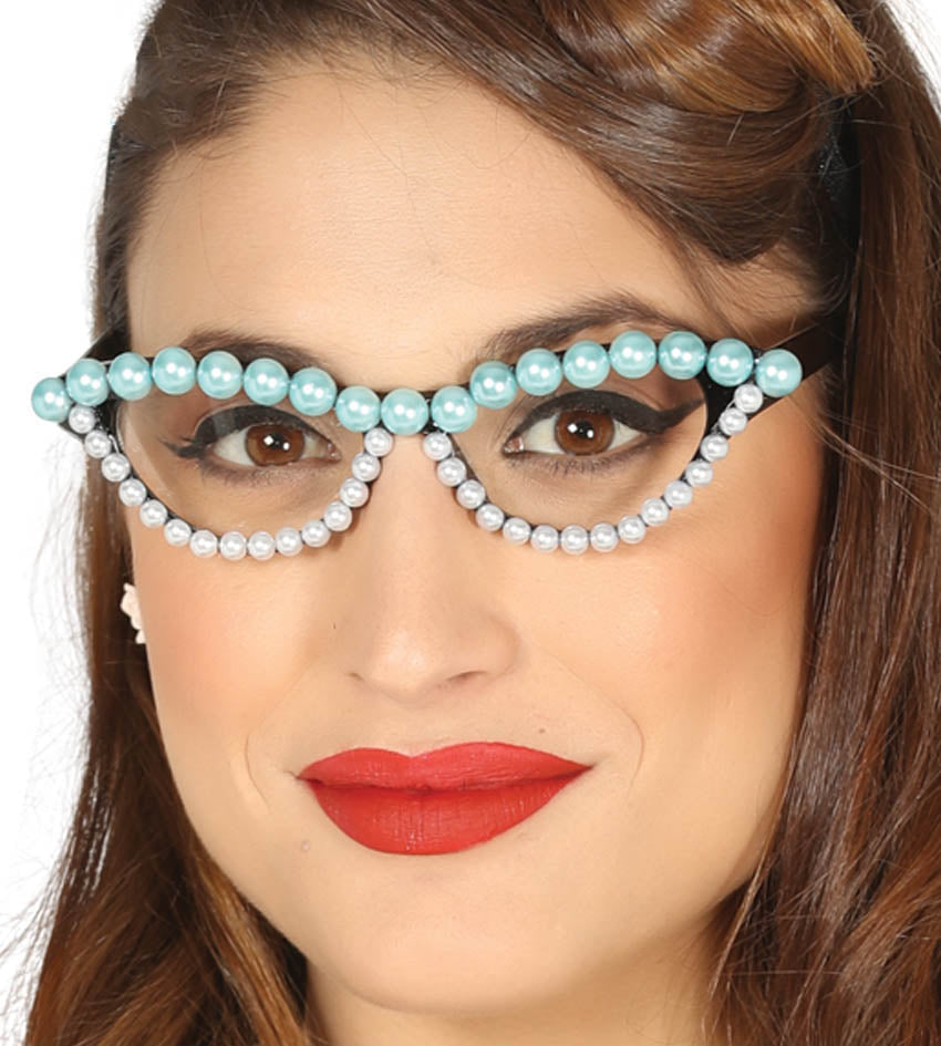 50s Glasses with Pearls