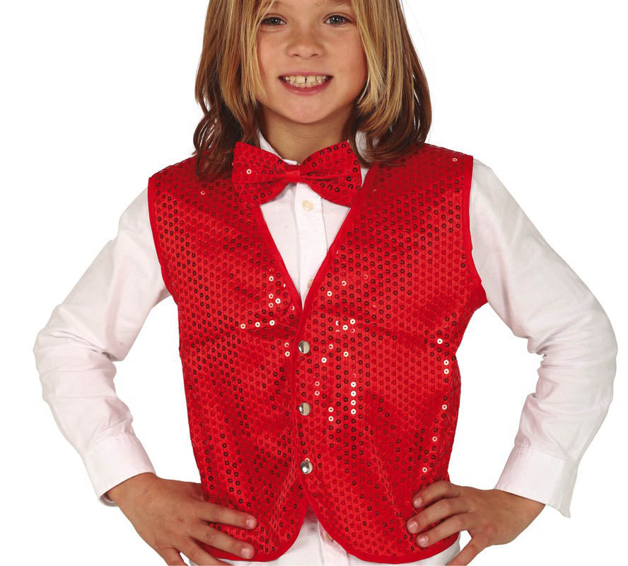 Child Red Sequin Vest