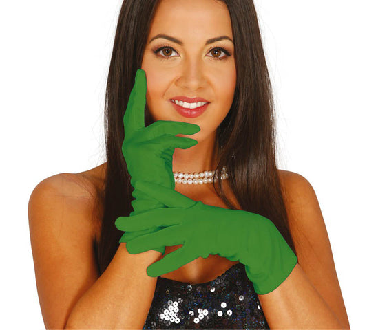 Ladies Short Forest Green Gloves, 20cm