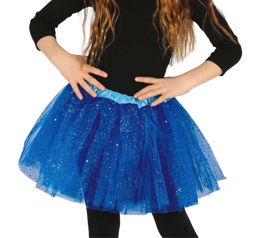 Child Dark Blue Sparkle Tutu with elasticated waist| 30cm
