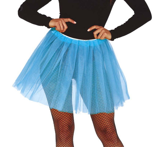 Ladies Light Blue Tutu 40cm drop, 2 layers Elasticated waist fits up to 100cm (39 inches)