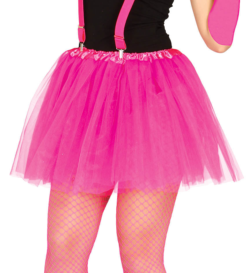 Ladies Bright Fuchsia Pink Tutu 40cm drop, 2 layers Elasticated waist fits up to 100cm (39 inches)