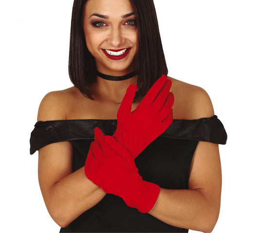Pair of Short Red Gloves 25cm