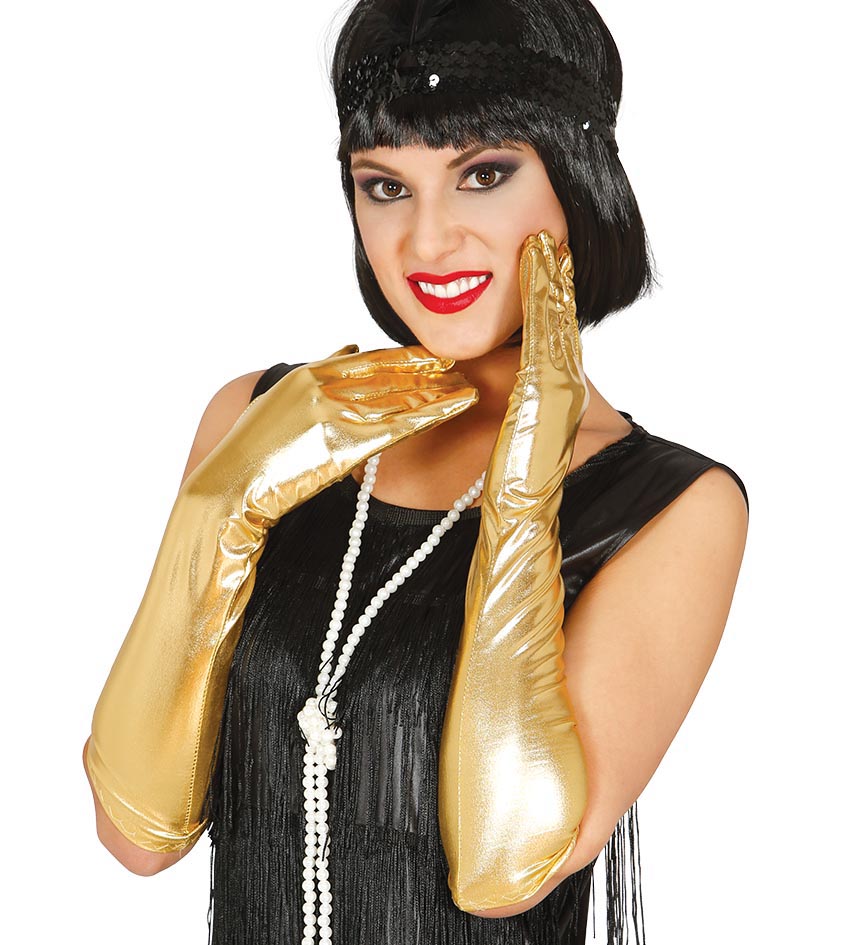 Long Gold Gloves 44cm
