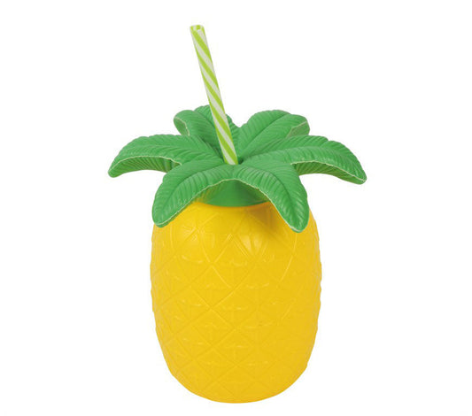 Pineapple Cup with Straw, 20cm