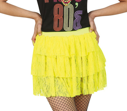 Neon Yellow 80s Skirt