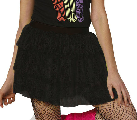 Neon Black 80s Skirt