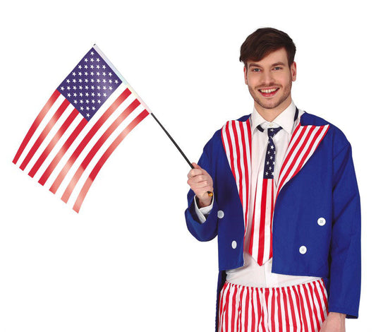 USA Flag on Stick, 35cm x 45cm