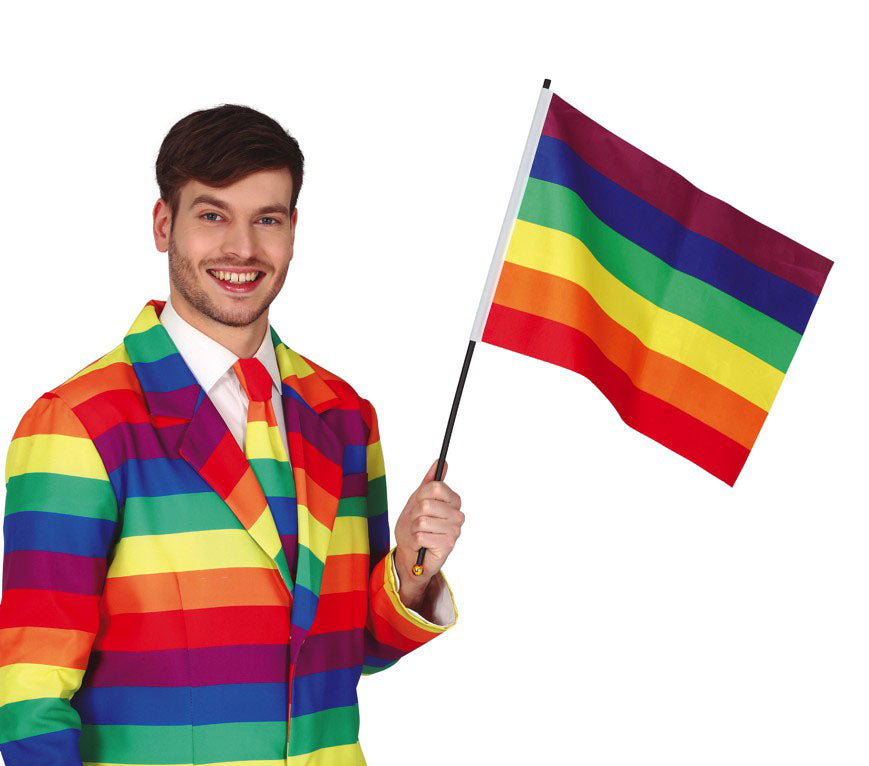 Rainbow Flag on Stick, 35cm x 45cm