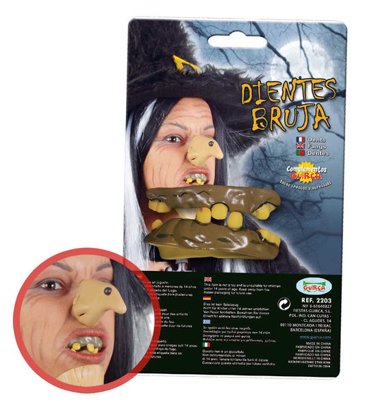 Latex Witch Teeth. Unsuitable for children under 14 years of age.