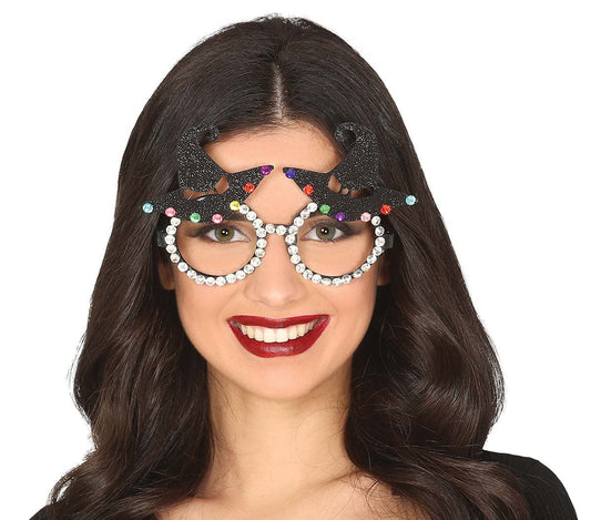 Sparkling Witch Hat Glasses with Rhinestones