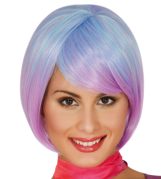 Short Blue and Pink Ombre Wig