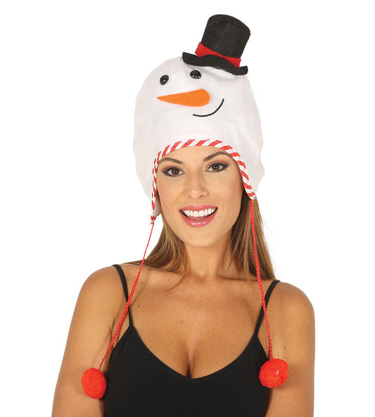 Snowman Hat with Pom Poms, 30cm