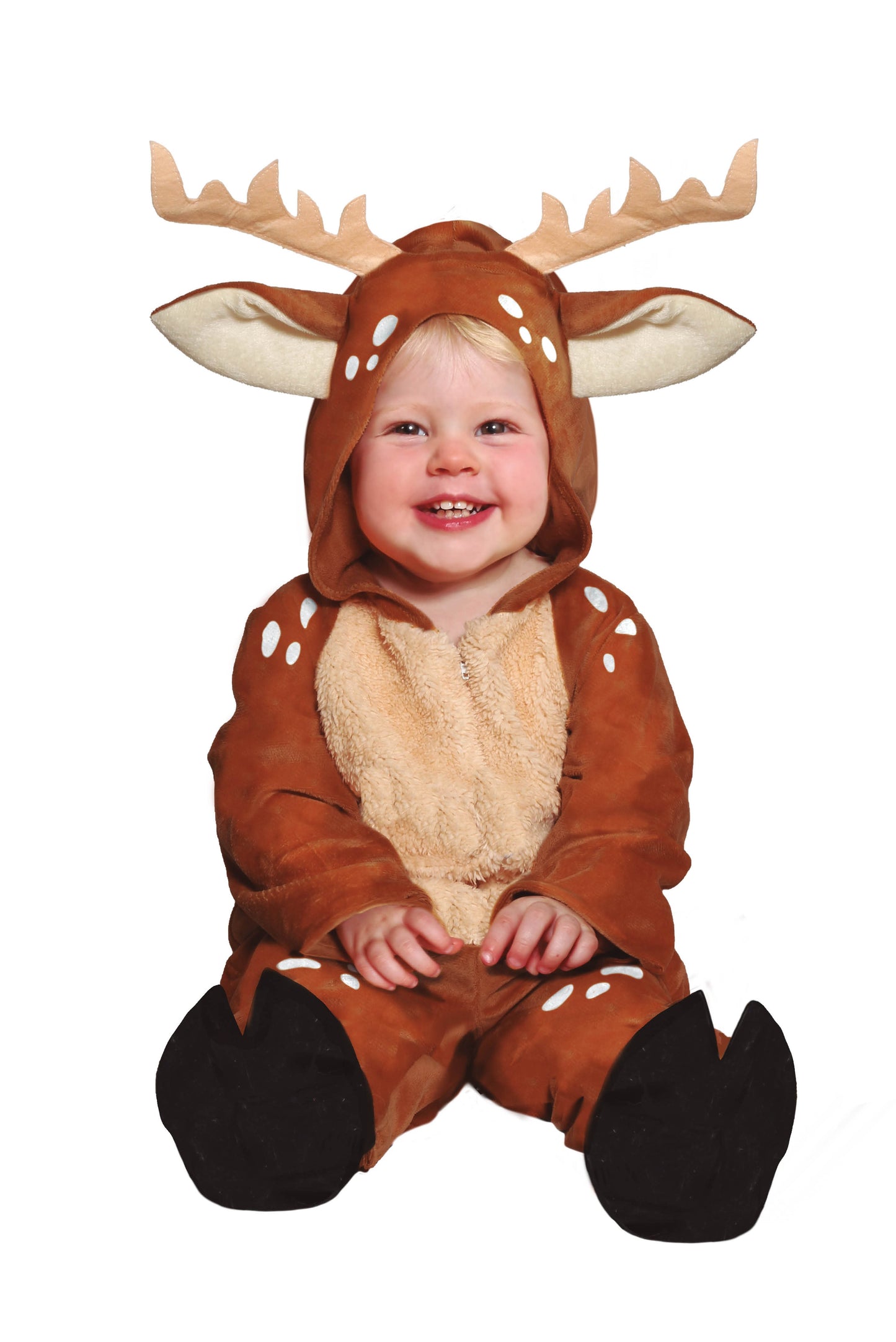 Baby Reindeer Costume includes jumpsuit with hood