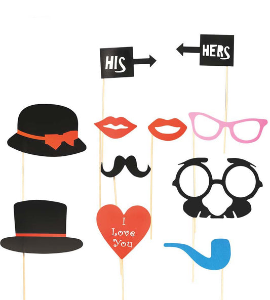 His n Hers Photo Prop Set. Create fun selfie pictures with a his and hers theme with these fun photo props.