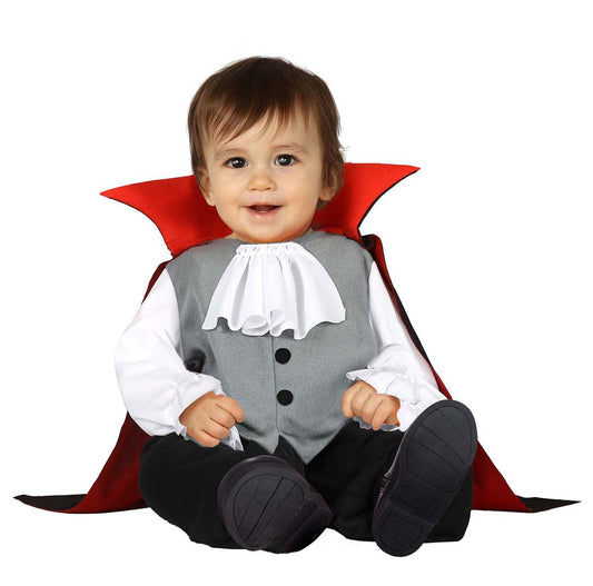 Baby Vampire Costume includes top with attached waistcoat and jabot| trousers and cape